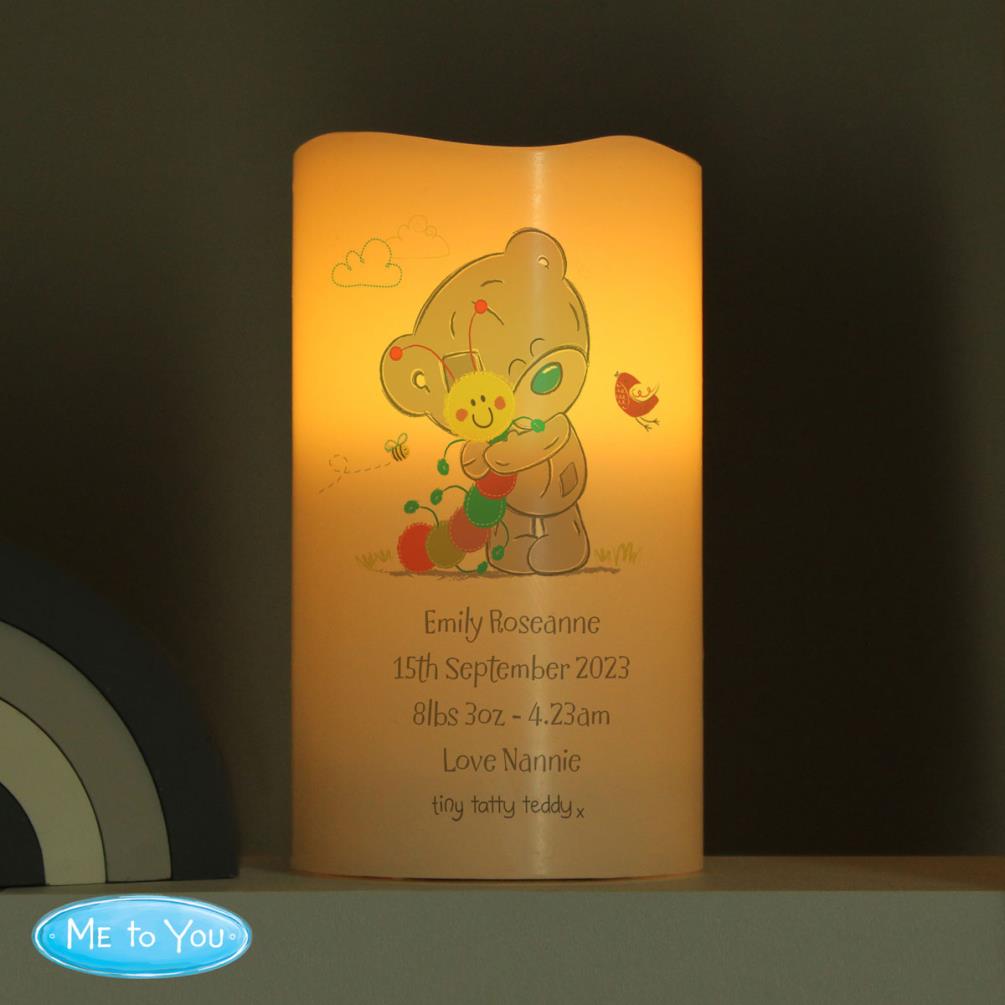 Personalised Tiny Tatty Teddy Cuddle Bug LED Candle Extra Image 2